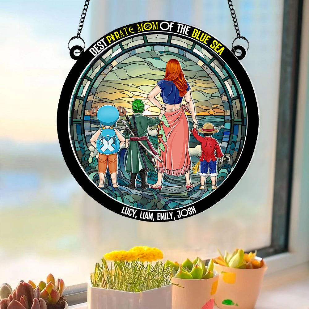 Personalized Gifts For Mom Suncatcher Window Hanging Ornament 06KAPU230424PA Mother's Day - Ornaments - GoDuckee