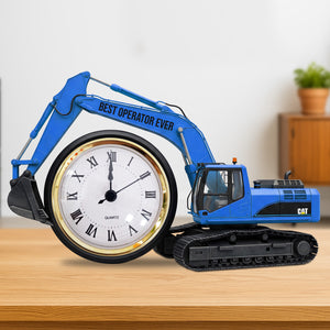 Excavator Desk Clock Plaque - Personalized Gifts For Operator 02ohtn040625 - Clock Plaques - GoDuckee