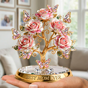 Family Tree Butterfly Rose Acrylic Plaque – Personalized Gifts For Mom 02ohqn030226 - Shaped Plaques - GoDuckee