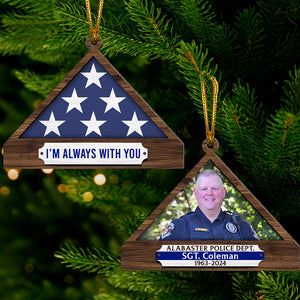 Personalized Memorial Ornament For Hero, Folded Flag 01qhqn241024 - Ornament - GoDuckee