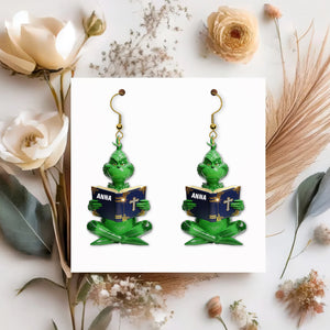 Green Monster Personalized Gifts For Jesus Lovers Acrylic Earrings 01natn120725 - Earrings - GoDuckee