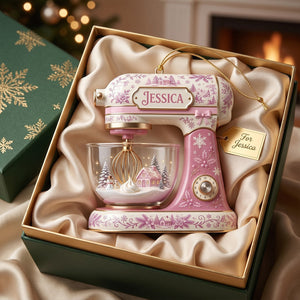 Baking Mixer Christmas Toile de Jouy Acrylic Ornament - Personalized Gifts For Baker Christmas Ornament 01PGTN210826