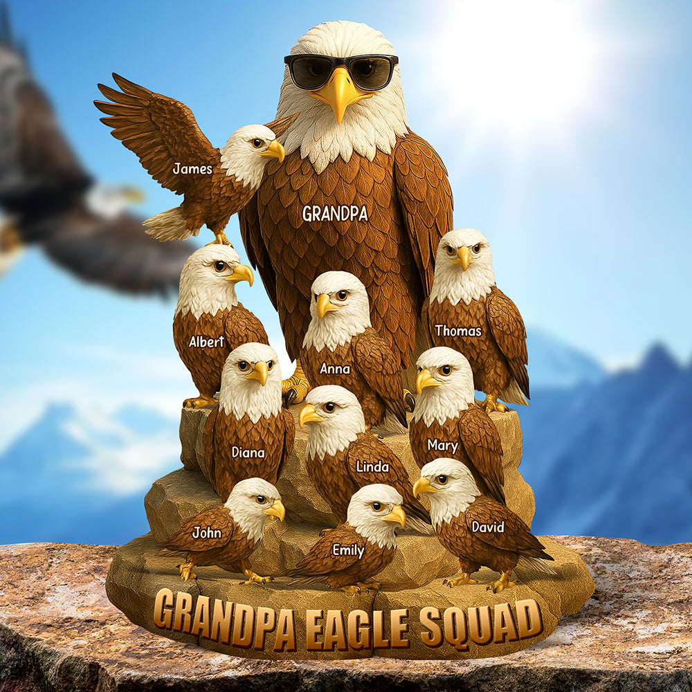 Eagle Dad Acrylic Plaque Personalized Gifts For Dad 01NAQN150425 - Shaped Plaques - GoDuckee