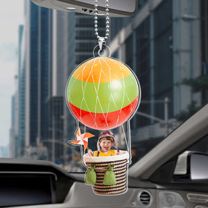 Custom Photo Gifts For Kids Car Ornament Balloon Basket Kid Face - Ornaments - GoDuckee