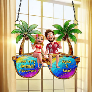 Personalized Gifts For Couple Suncatcher Ornament, Tropical Vacation 01tgtn220725hg - Ornament - GoDuckee