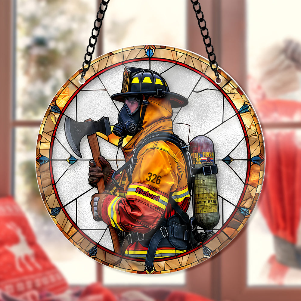 Personalized Gifts For Firefighter Suncatcher Ornament 81ACQN270824 - Ornament - GoDuckee