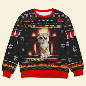 Custom Photo Christmas Ugly Sweaters, Fireplace & Led Christmas Lights 02TGQN121024 - AOP Products - GoDuckee