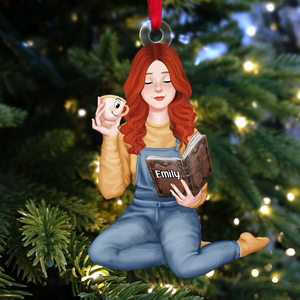 Personalized Christmas Gifts For Reading Girl Ornament 03acpu111124pa - Ornament - GoDuckee