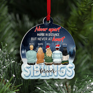 Siblings Forever Personalized Family Acrylic Ornament 02NATN010923 - Ornament - GoDuckee