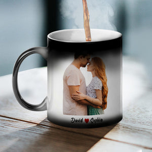 I Love You, Custom Couple Photo Magic Mug, Gift For Wife, Gift For Her, Valentine's Gifts - Magic Mug - GoDuckee