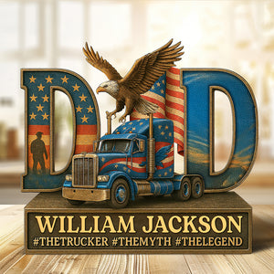 Trucker Dad Acrylic Plaque - Personalized Gifts For Dad 06qhqn090525 - Shaped Plaques - GoDuckee