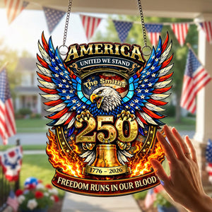 250 Years of Freedom Suncatcher Ornament Personalized Patriotic Gifts 04TYMG100326 - Ornament - GoDuckee