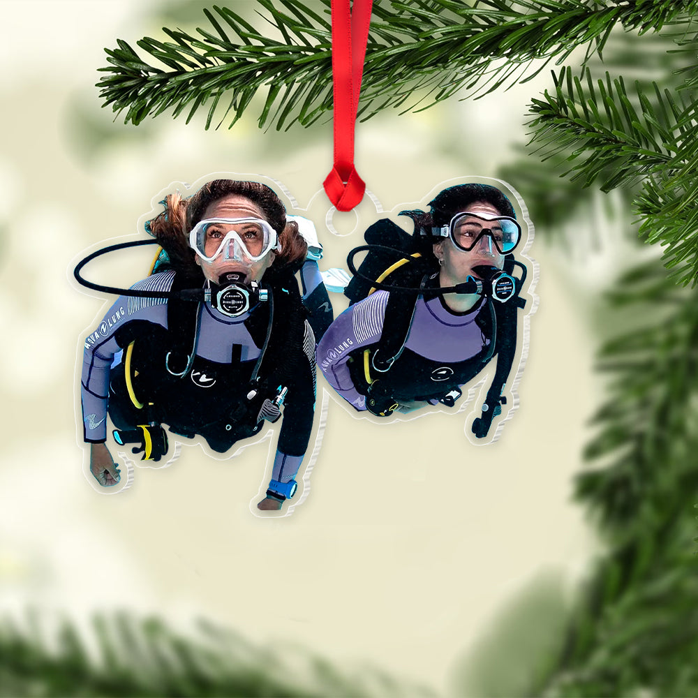 Personalized Diving Ornament, Custom Photo Acrylic Ornament, Christmas Gift For Scuba Diving Lover - Ornament - GoDuckee