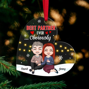 Best Partner Ever... Obviously, Personalized Chrismas Ornament, Gift For Couple - Ornament - GoDuckee