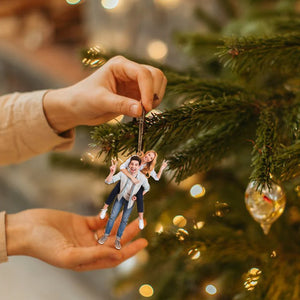 Custom Photo Gifts For Couple, Upload Couple Photo Christmas Ornament 02pgxx290824 - Ornament - GoDuckee