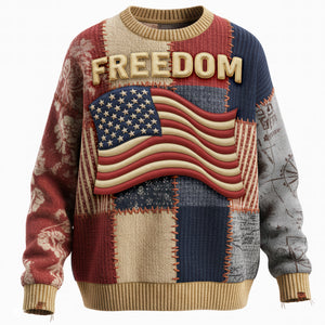 Freedom USA Flag Ugly Sweater- Christmas Gifts For Patriots 03paqn281025 - AOP Products - GoDuckee