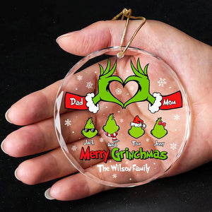 Personalized Gifts For Family Ornament, Cute Green Christmas Character 03natn170824 - Ornament - GoDuckee