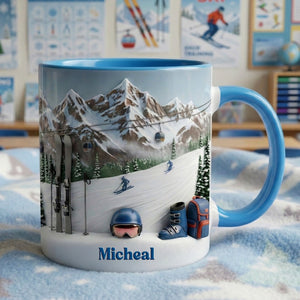 Skiing Accent Mug - Personalized Gifts For Skiing Lovers 01kimg080126 - Coffee Mug - GoDuckee