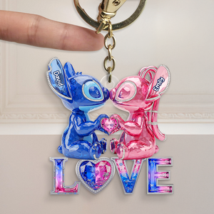 Kissing Aliens Couple Acrylic Keychain - Personalized Gifts For Couple 03OHPU020625 - Keychains - GoDuckee