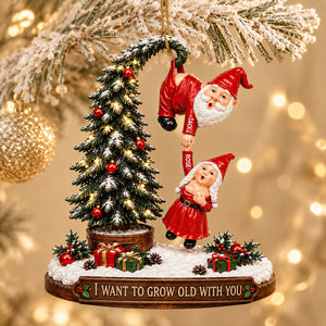 Funny Old Santa Couple Ornament - Personalized Gifts For Couple Christmas Ornament 01OHDT260826