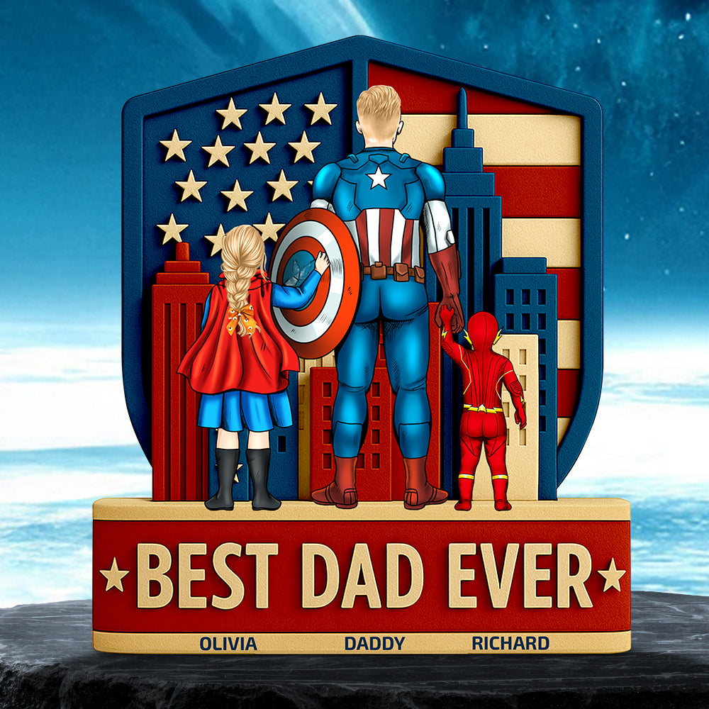 Best Dad Ever Acrylic Plaque Personalized Gifts For Dad 02NADT140525PA - Shaped Plaques - GoDuckee