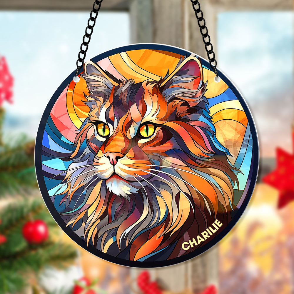 Personalized Gifts For Cat Lover Suncatcher Ornament 01KAQN280824 - Ornament - GoDuckee