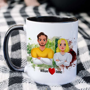 Personalized Gifts For Couple Love Football Sport Accent Mug 04XQLU221024 - Coffee Mug - GoDuckee