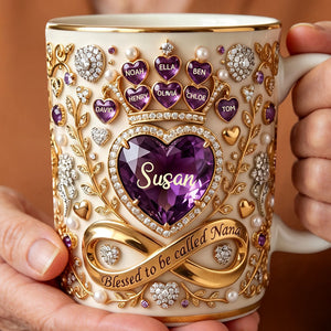 Crystal Heart Coffee Mug - Personalized Gifts For Moms And Grandmas 02padt100326 - Coffee Mug - GoDuckee
