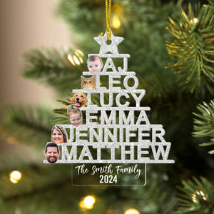 Custom Photo Gifts For Family Names Christmas Tree Ornament 03qhtn081024 - Ornament - GoDuckee