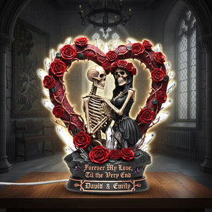 Skeleton Couple Acrylic Light Box - Personalized Gifts For Couples 01hutn121225 - Light Box - GoDuckee