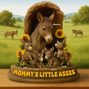Personalized Gift For Mom Donkey Acrylic Plaque- Mama & Her Little Asses 04NALU140425 - Shaped Plaques - GoDuckee