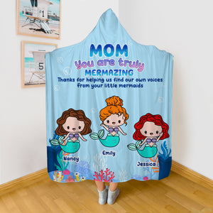 Personalized Gifts For Mom Wearable Blanket Hoodie Truly Mermazing Mom 04htpu010324 - Blankets - GoDuckee