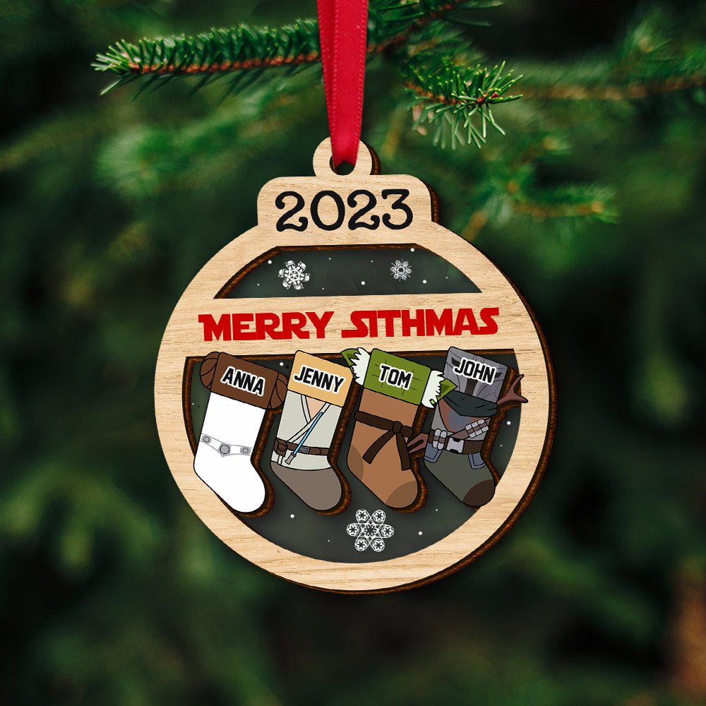 Jolliest Family In The Galaxy, Personalized 03QHTN281023 Stocking Ornament - Ornament - GoDuckee