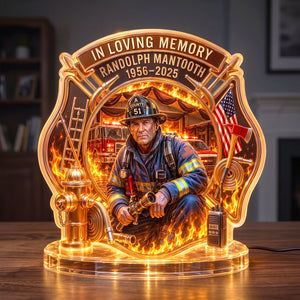 Firefighter Hero In Heaven Light Box - Personalized Keepsake To Remember Departed Firefighter 04QHTN270726 - Light Box - GoDuckee