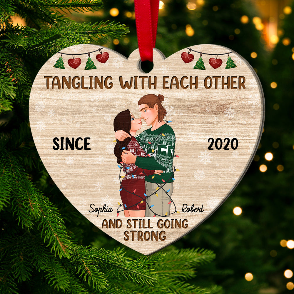 Tangle with each other and still go strong, Personalized Ornament for Couples - Ornament - GoDuckee