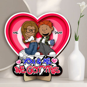 Personalized Gift For Couples Heart Shape Wood Sign Y2K Style Couple 01KALU271224HG - Wood Sign - GoDuckee