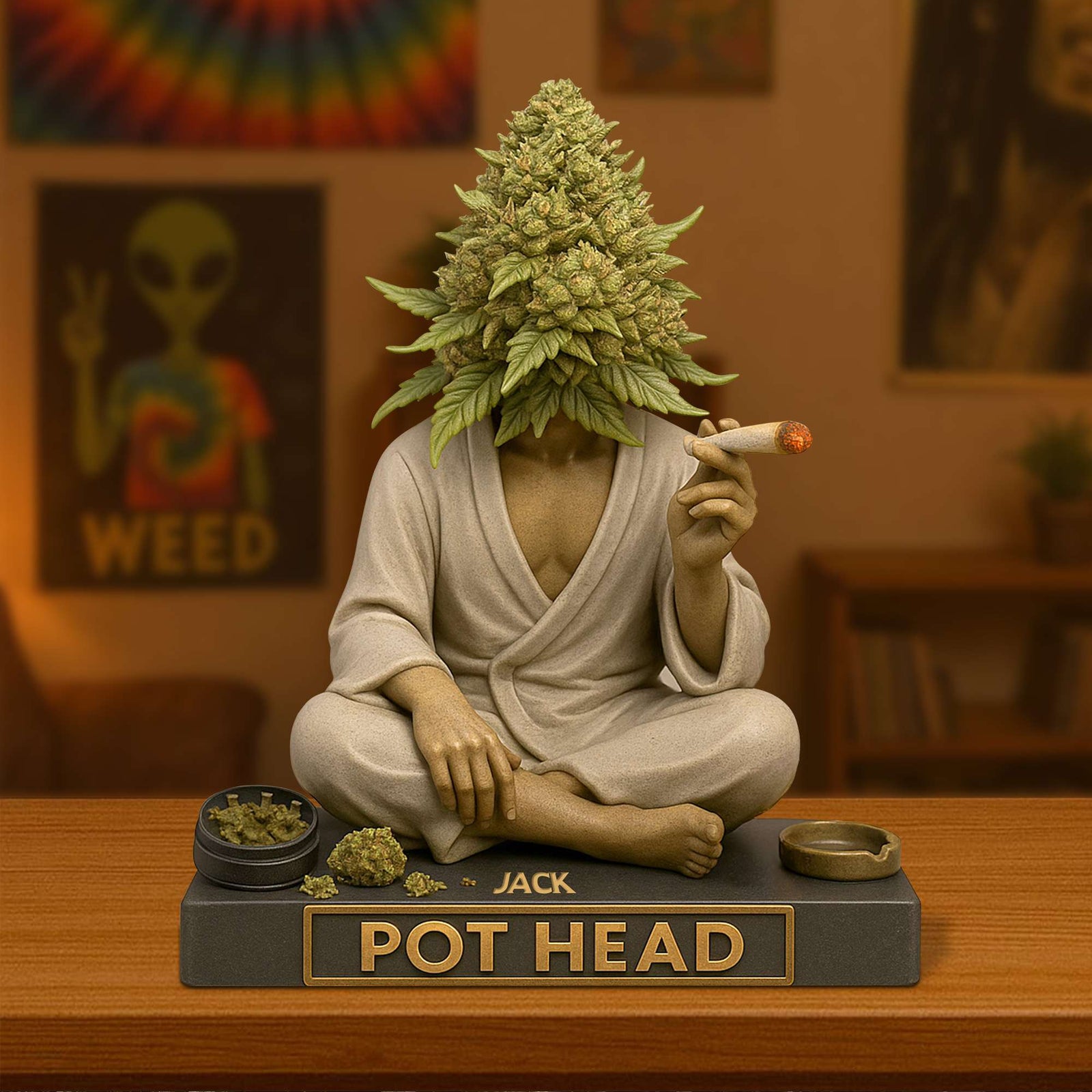 Pot Human Head Acrylic Plaque Personalized Gifts For Stoners 01TOTN040625 - Shaped Plaques - GoDuckee