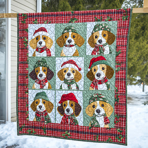 Beagle Dog Christmas Quilt Bed Set Gifts For Dog Lovers 03HUDT051124 - Blanket - GoDuckee