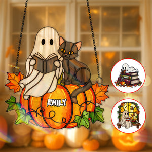 Spooky Ghost Suncatcher Ornament - Personalized Gifts For Book Lovers 04PGMG060825 - Ornament - GoDuckee