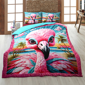 Gift For Flamingo Lovers Quilt Bedding Set 03HULU180125 - Blanket - GoDuckee