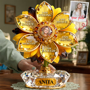 Affirmation Sunflower Acrylic Plaque - Custom Photo Gifts For Mom 04KITA250326 - Shaped Plaques - GoDuckee