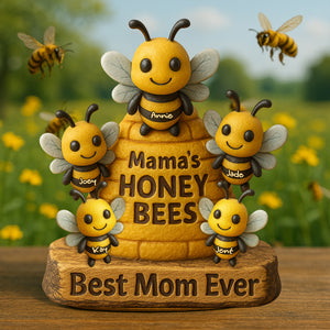 Personalized Gifts For Mom Acrylic Plaque, Mama Honey's Bees 01XQLU090425 - Shaped Plaques - GoDuckee