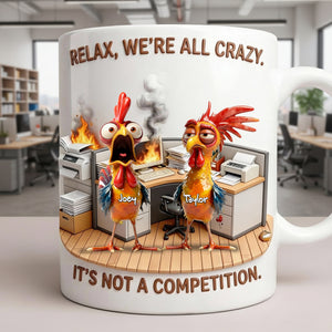 Fun Mad Rooster Office Worker Coffee Mug - Personalized Gifts For Coworker 02qhlu181225 - Coffee Mug - GoDuckee
