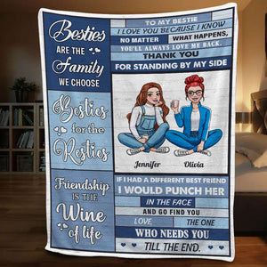 Besties Are The Family We Choose, Personalized Blanket, Gifts For Bestie - Blanket - GoDuckee