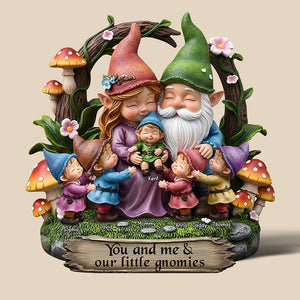 Happy Gnome Family Personalized Acrylic Plaque Gifts For Couple 02qhqn240525 - Shaped Plaques - GoDuckee