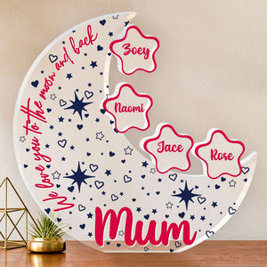 Personalized Gifts For Grandma Plaque We Love You To The Moon And Back - Shaped Plaques - GoDuckee