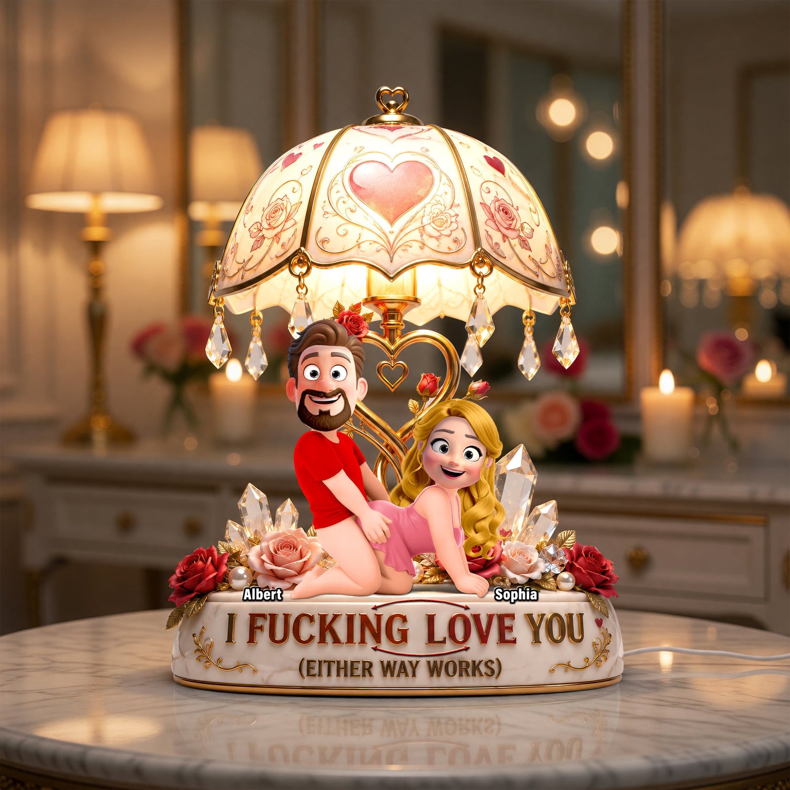 Funny Couple Acrylic Light Box Personalized Gifts For Couple 01NAQN020626 - Light Box - GoDuckee