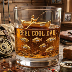 Fishing Cool Dad Round Glass Personalized Gifts For Dad 01NALU230526 - Glass - GoDuckee