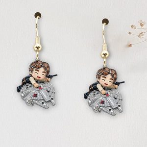 Funny Hanging Galactic Characters Earrings - Personalized Gifts For Movie Fans 05QHDT110725 - Earrings - GoDuckee