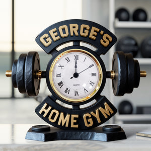 Home Gym Desk Clock Plaque - Personalized Gifts for Gym Lovers 03toqn260525 - Clock Plaques - GoDuckee